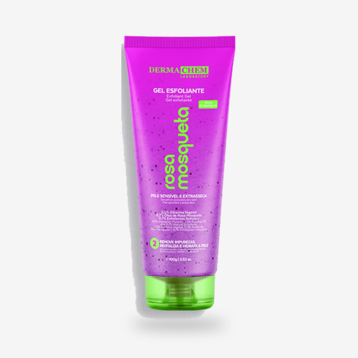 Rosehip Exfoliating Gel | Coconut Shell Facial Scrub for Dry Skin
