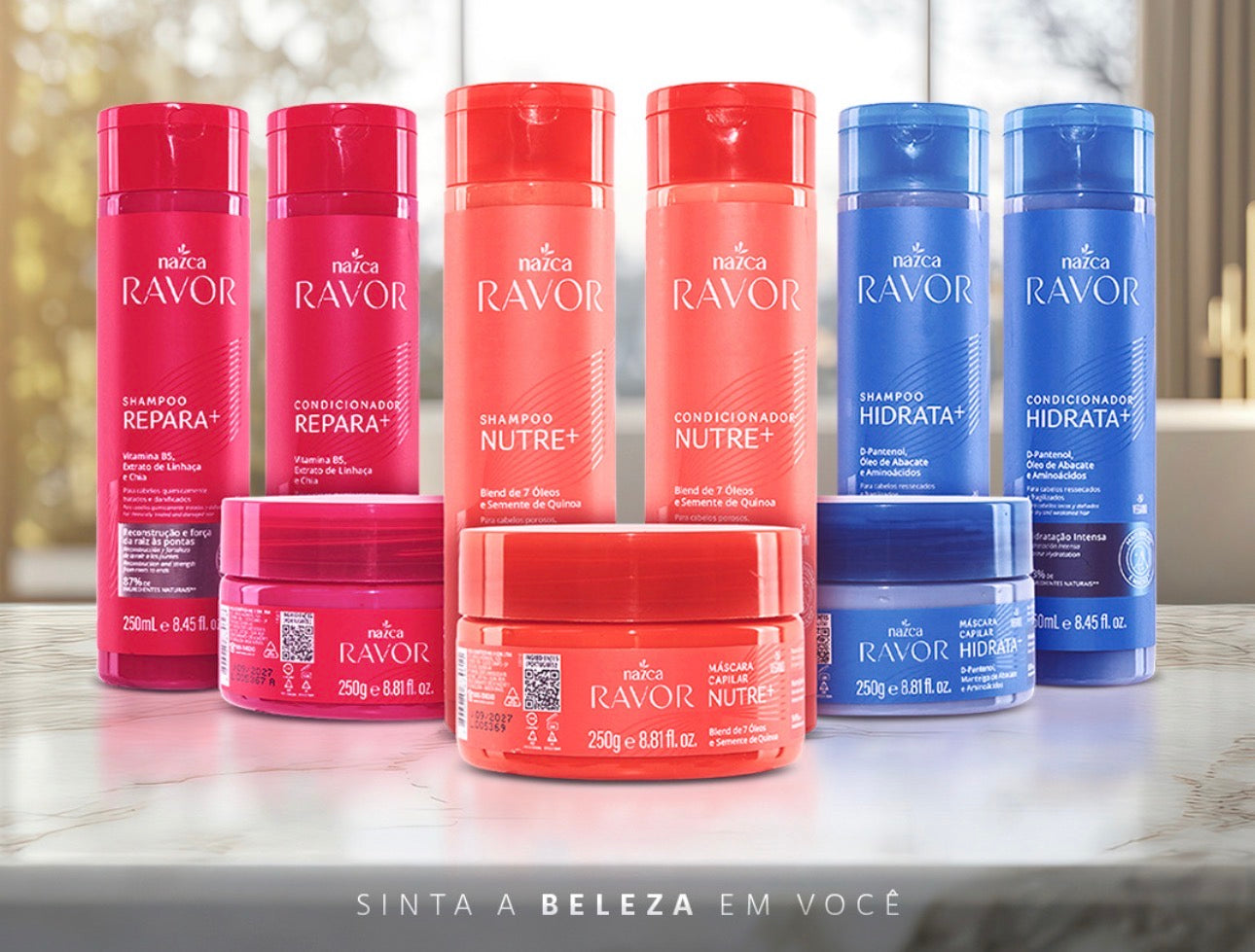 Nazca Ravor Repara+ Hair Repair Kit – Shampoo, Conditioner & Deep Treatment Mask | Vitamin B5, Flaxseed & Chia | Brazilian Hair Care for Damaged - image 2