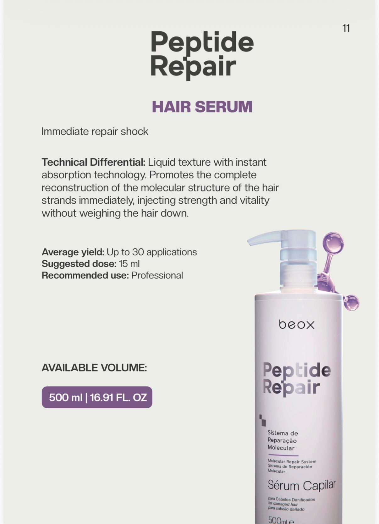 Beox Peptide Repair Molecular Hair Repair System for Damaged & Bleached Hair - image 3