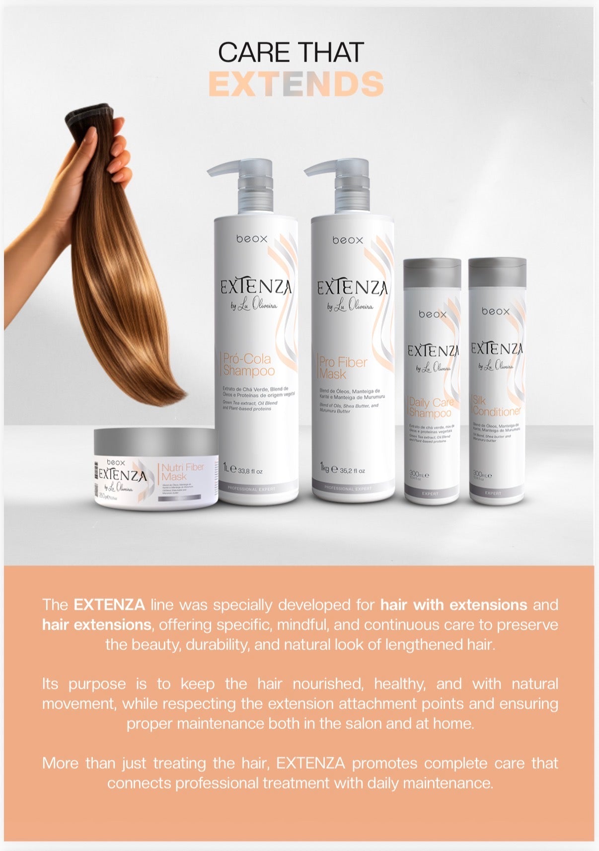 Beox Extenza Home Care Kit for Hair Extensions – 3 Piece Set - image 4