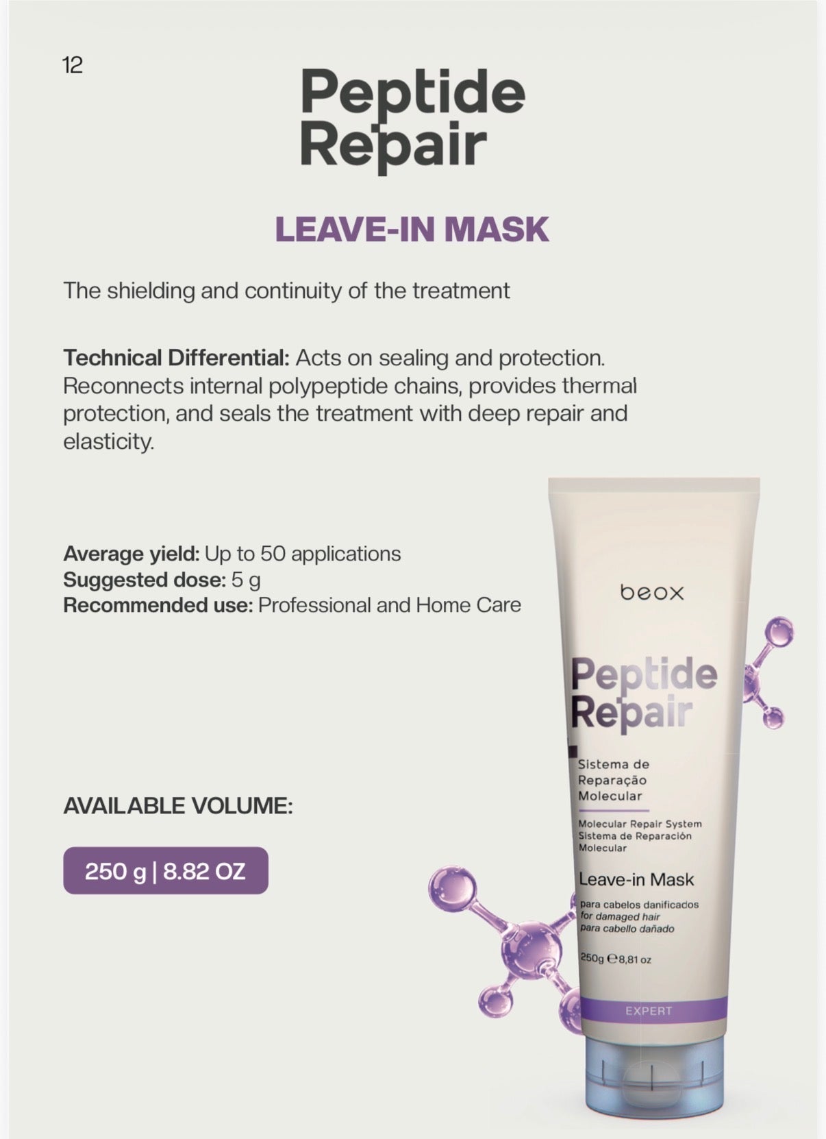 Beox Peptide Repair Molecular Hair Repair System for Damaged & Bleached Hair - image 4