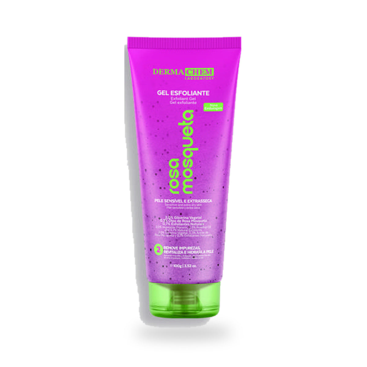 Rosehip Exfoliating Gel | Coconut Shell Facial Scrub for Dry Skin