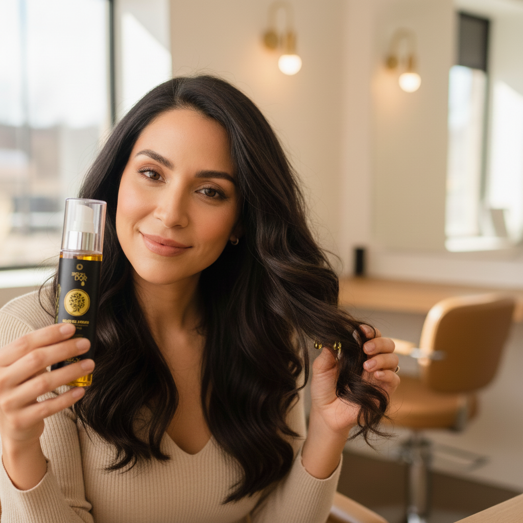 Beox Argan Oil being used in a salon